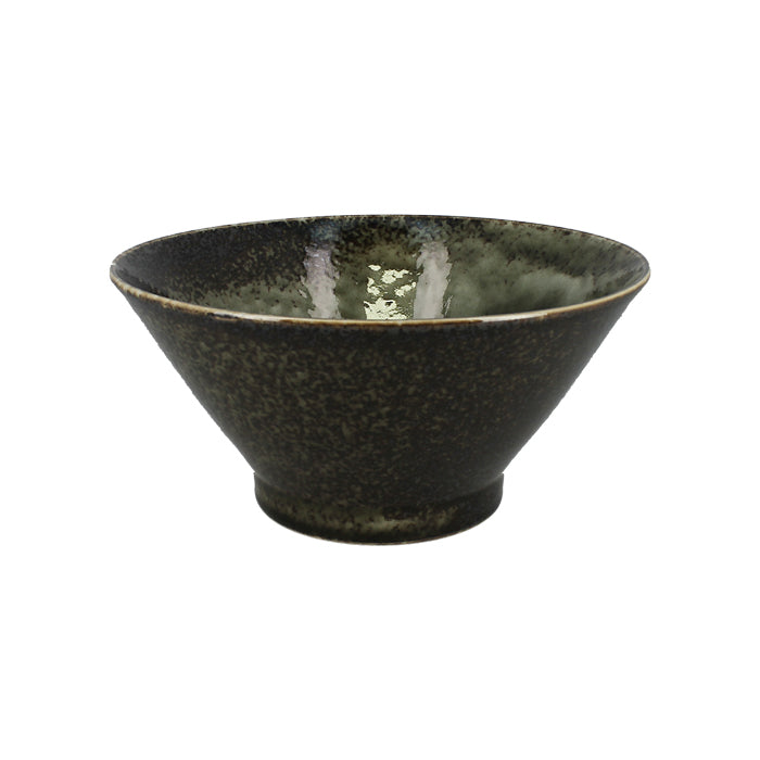 Set of two black Japanese ramen bowls