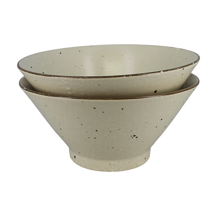 Set de deux bols japonais beiges pour ramen
