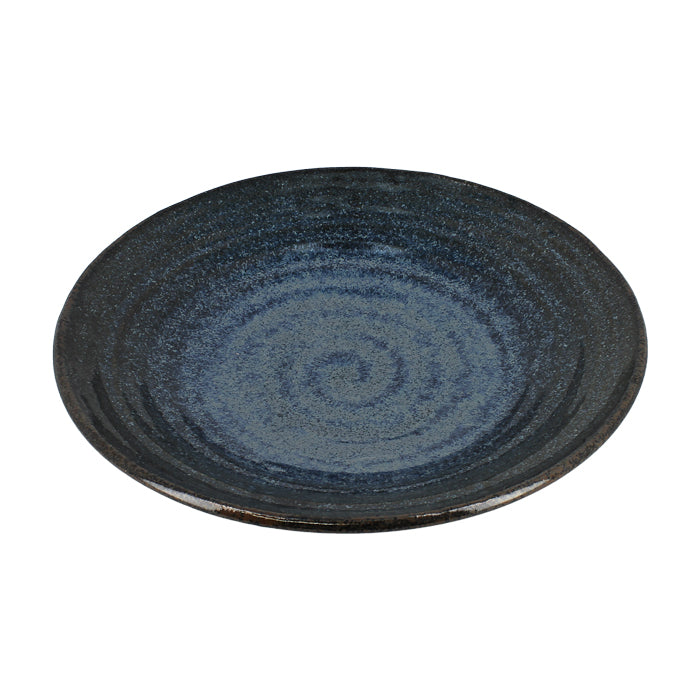 Grande assiette céramique japonaise - Bleu nuit