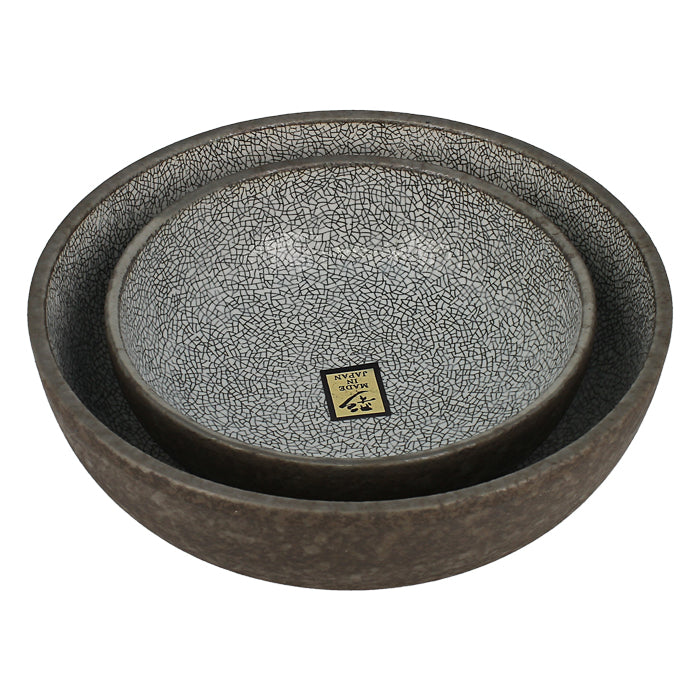 Set of two Japanese crackle bowls - 2 sizes