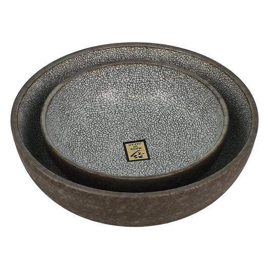 Set aus zwei japanischen Crackle-Schalen – 2 Größen