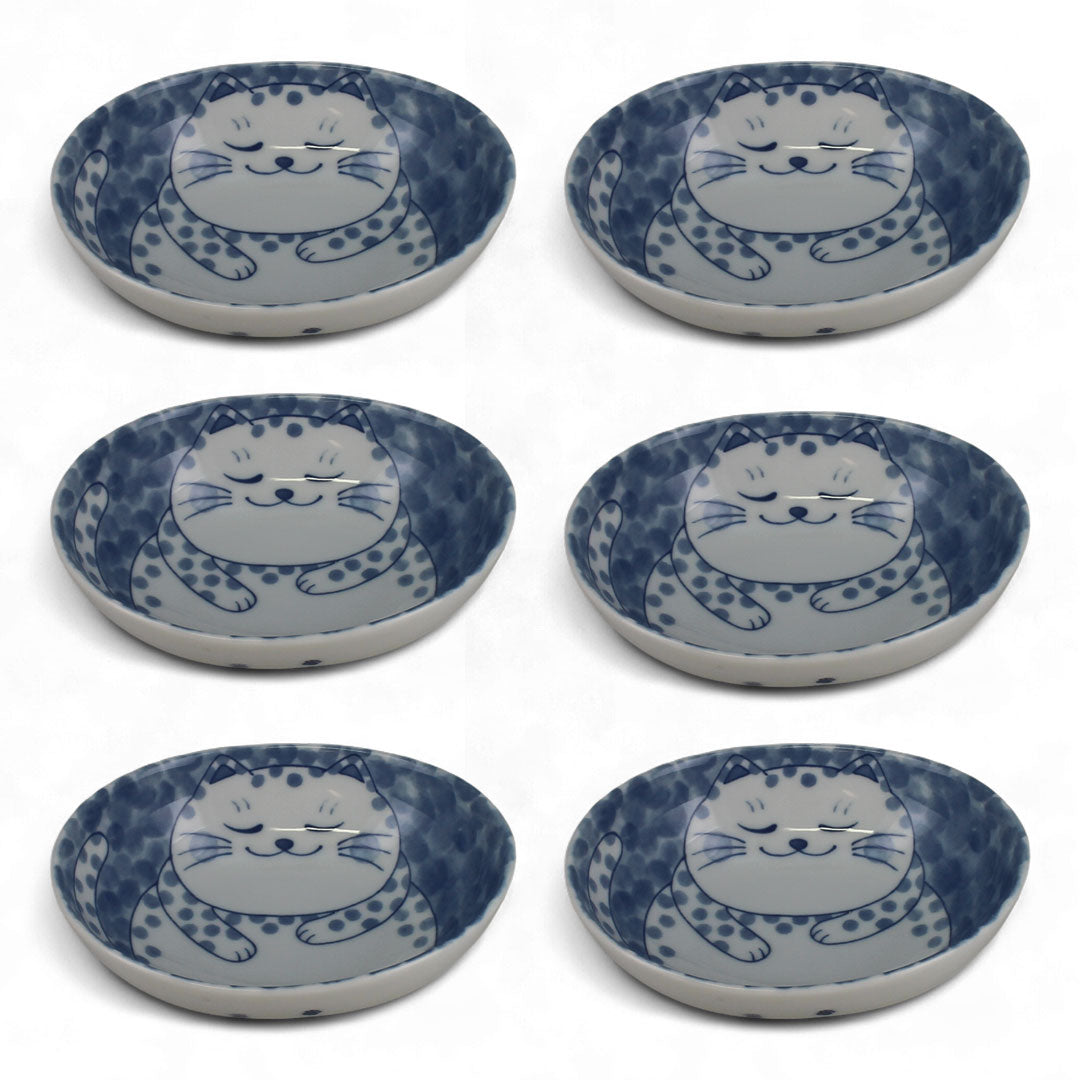 Bol ovale porcelaine Toki motif tora – set de 6 Ko-bachi élégants