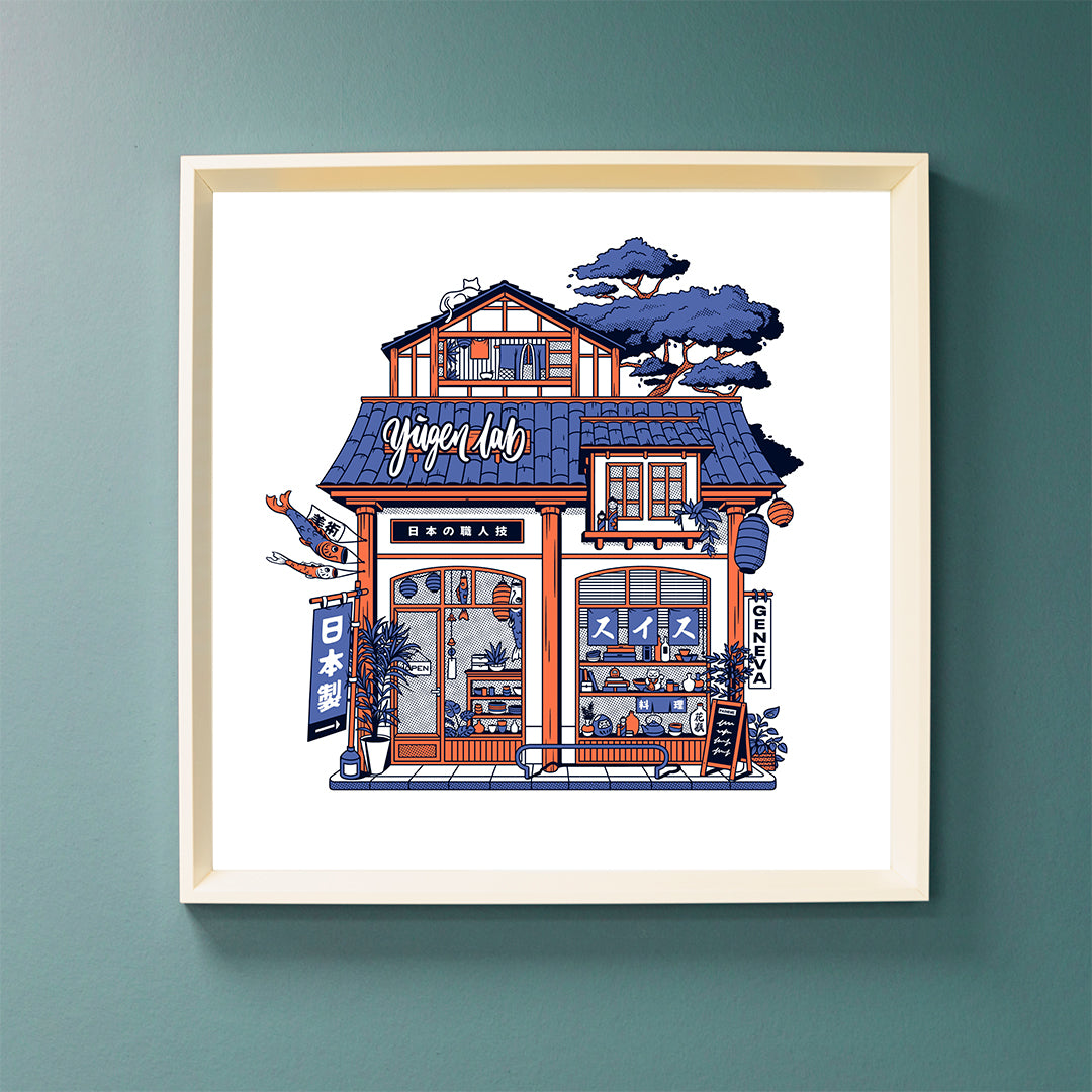 Künstlerisches Poster, inspiriert von unserem Shop – „Yugen Lab“
