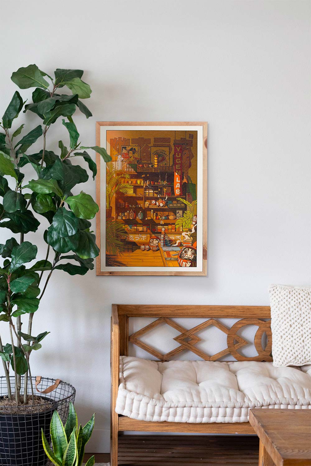 Künstlerisches Poster, inspiriert vom Interieur unseres Shops – „Yugen Lab“