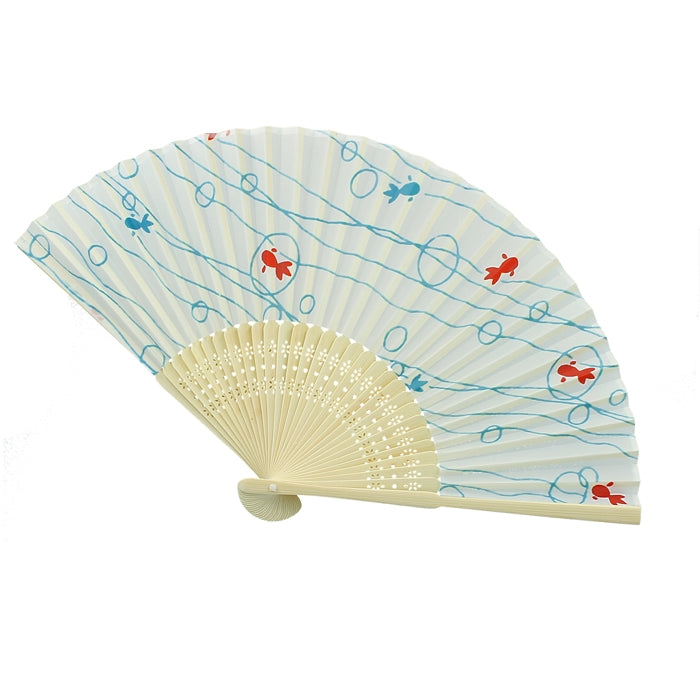 Japanese fabric fan - Goldfish pattern