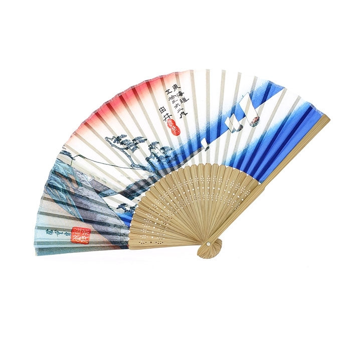 Japanese fabric fan - Hiroshige pattern