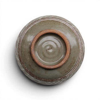 Dessous du bol Donburi Mino gris argile en céramique porcelaine