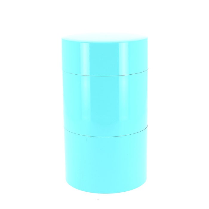 Boîte à thé japonaise Yugen lab bleue à deux étages au design laqué compact et hermétique