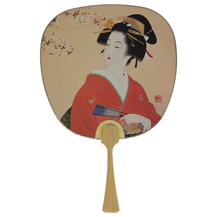 Éventail japonais en papier et bambou au motif traditionnel Femme beauté