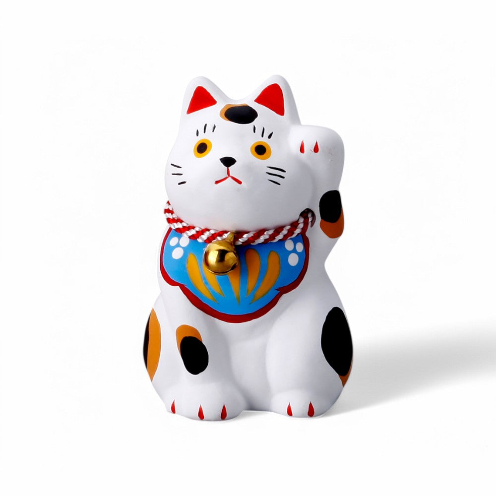 Figurine Maneki Neko blanche en céramique style japonais
