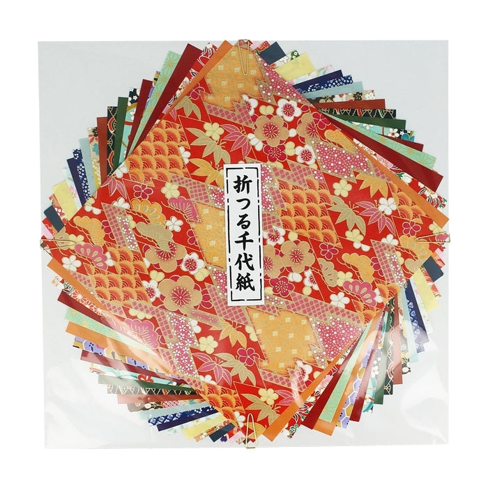 Papier chiyogami japonais pour origami - motif fleurs