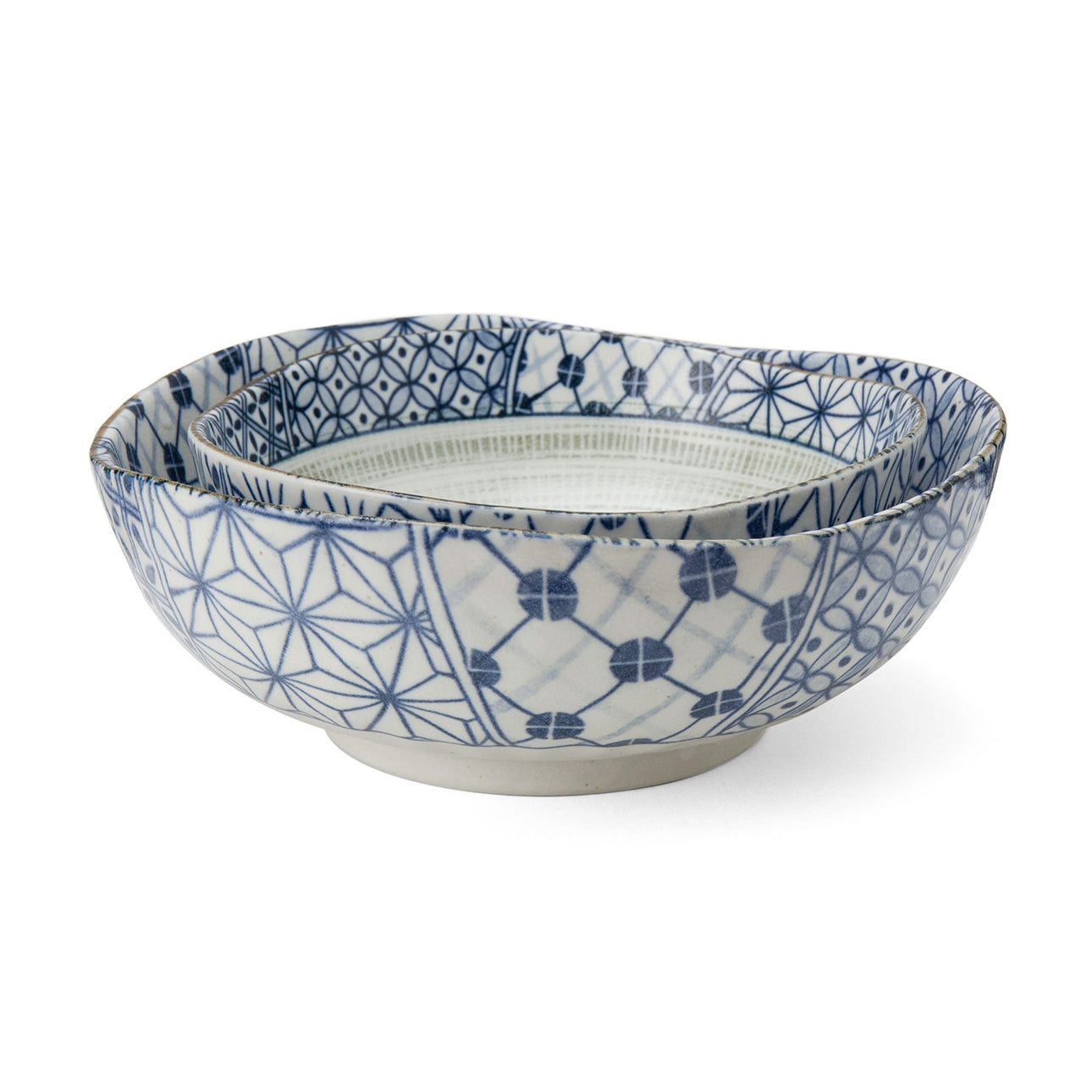 Set of 2 patchwork salad bowls