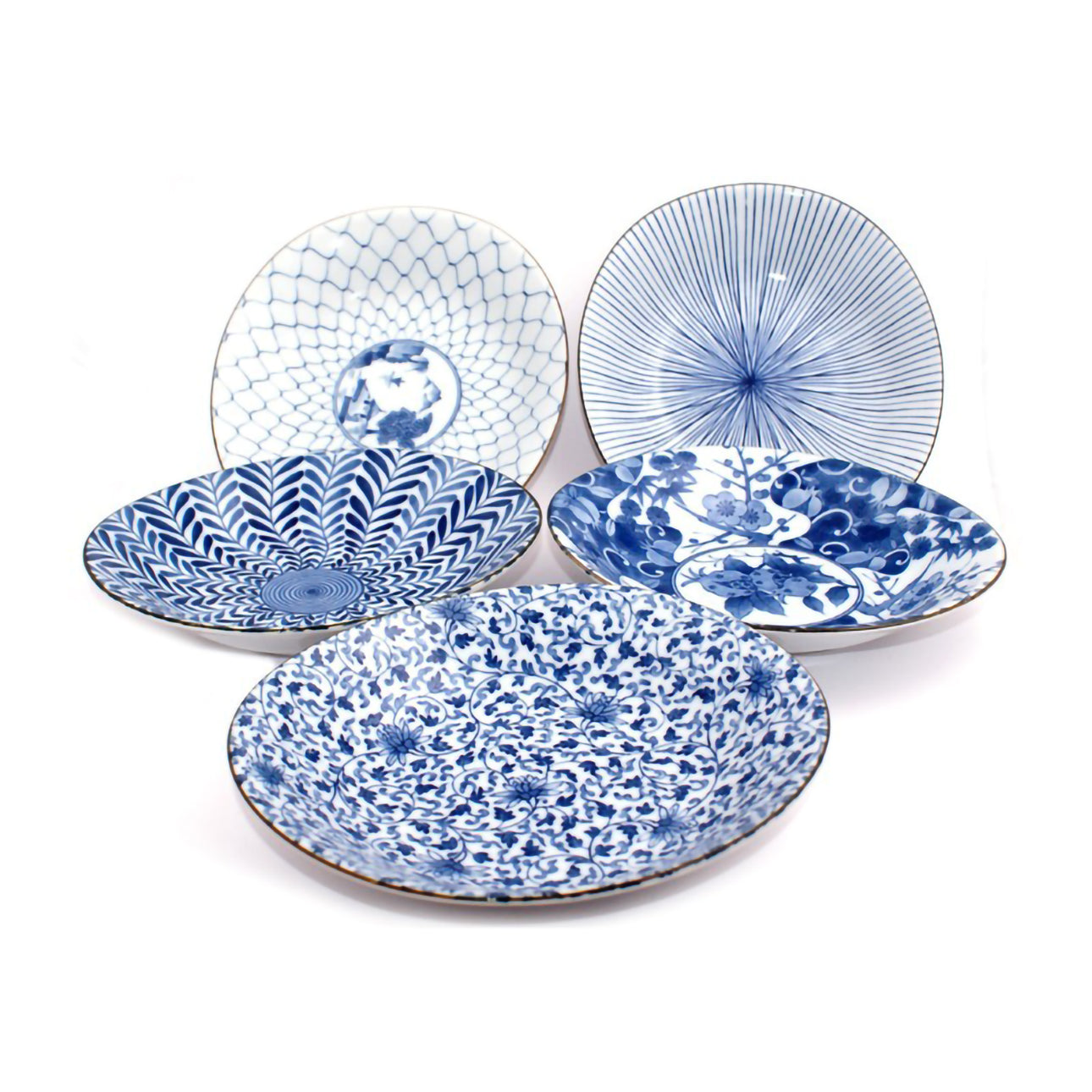 Set of 5 porcelain plates