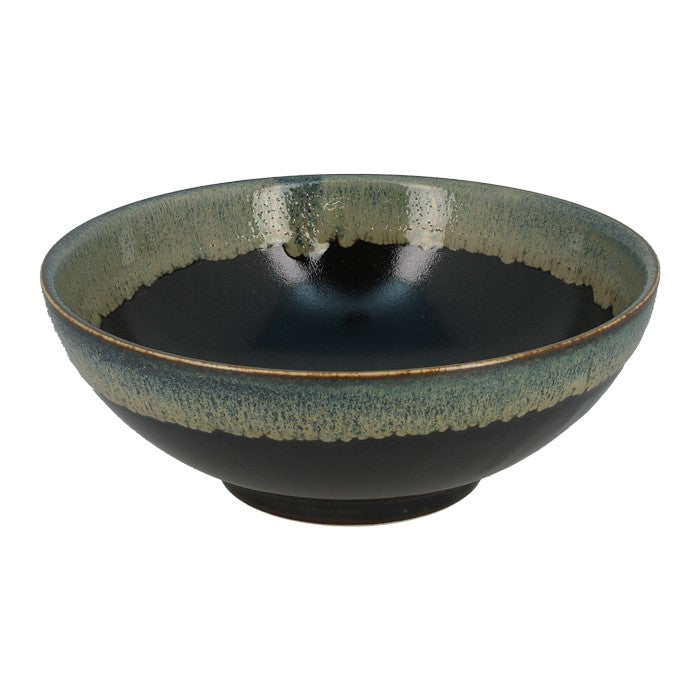 Single salad bowl with green border