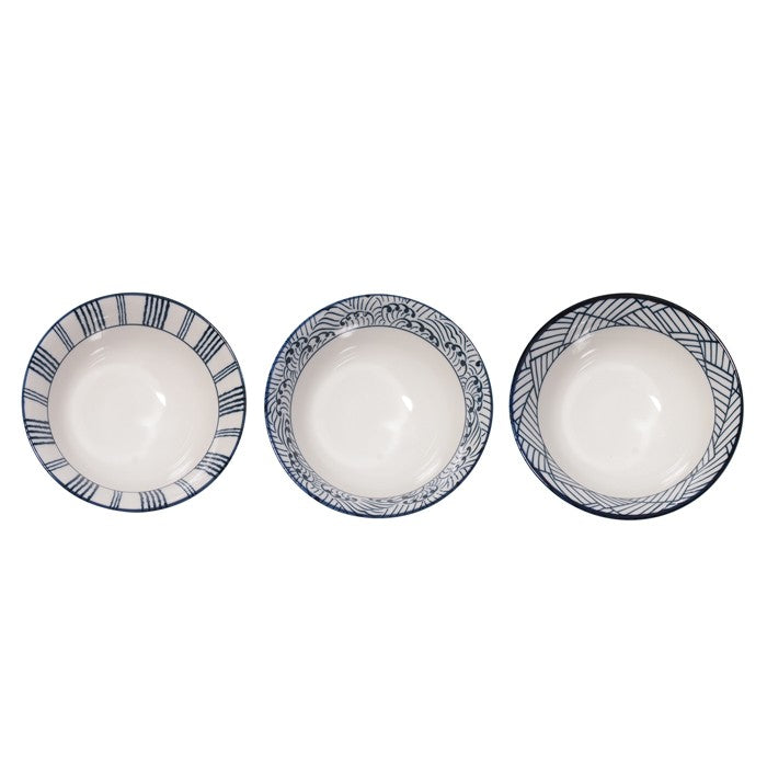 Set of 3 graphic bowls