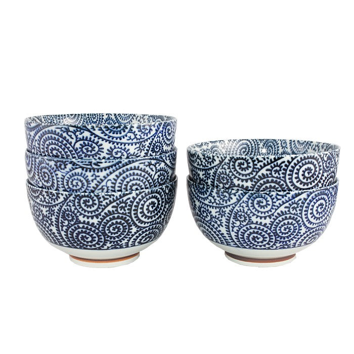 Set of 5 tako karakusa bowls