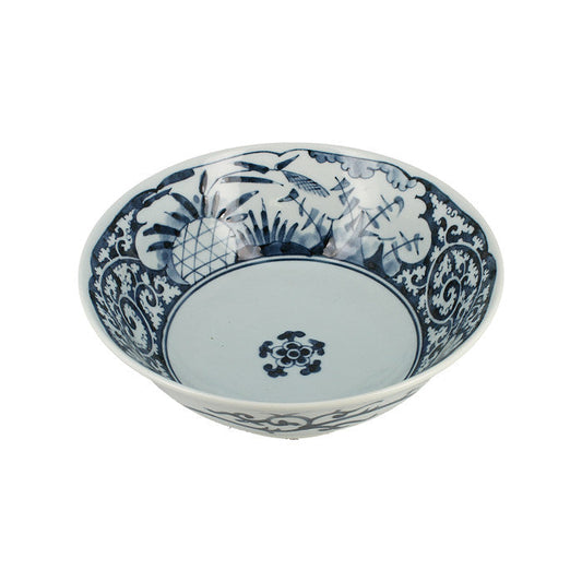 Single white floral bowl