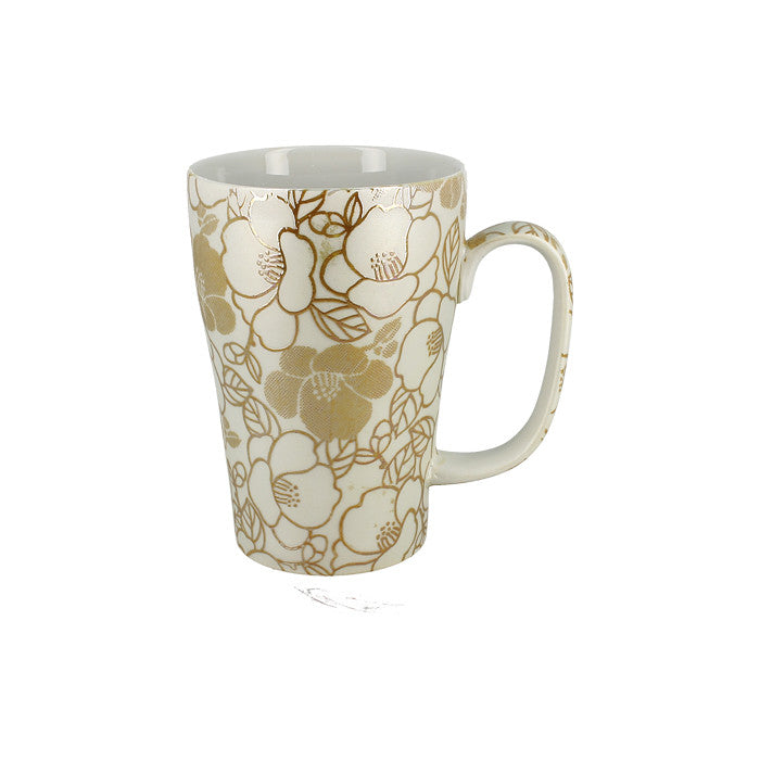 Single mug with golden flowers