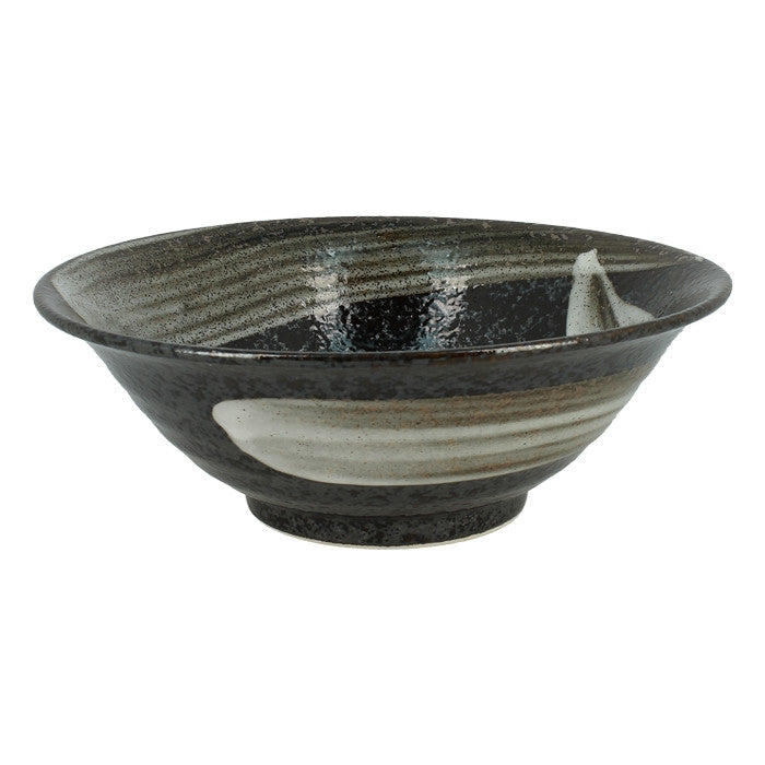 Japanese black and white porcelain bowl