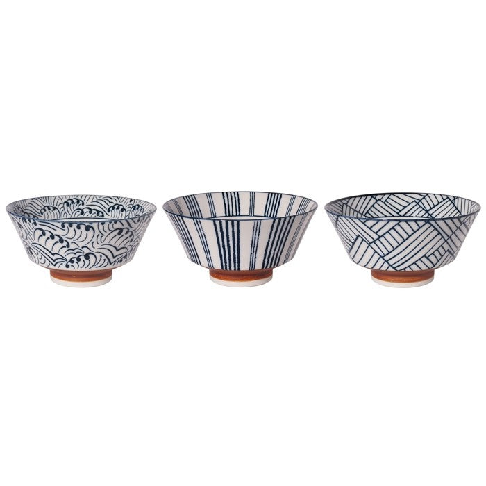 Set of 3 graphic bowls