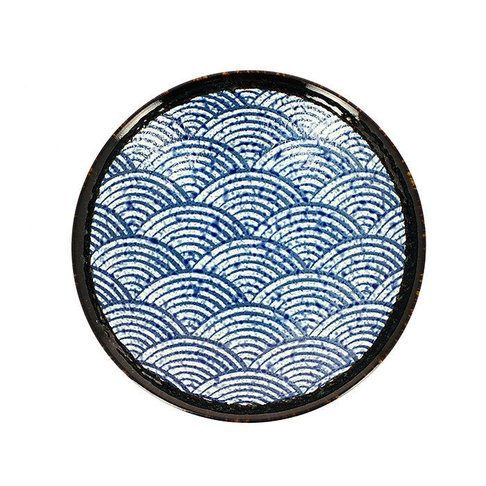 Set of two Japanese wave "nami" plates.