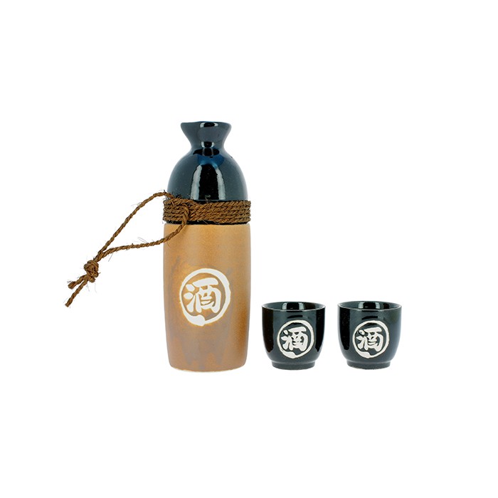 Schwarzes Sake-Set