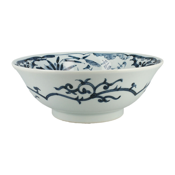 Single white floral bowl