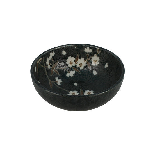 Set of 5 small green sakura Japanese craft bowls