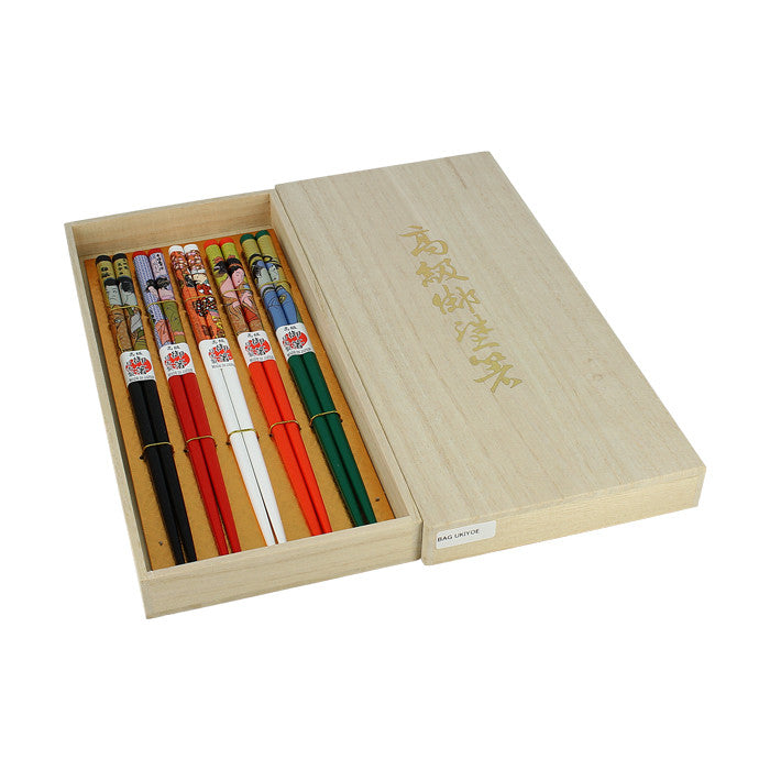 Set de baguettes avec coffret en bois