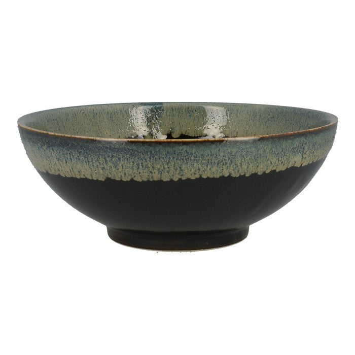 Single salad bowl with green border