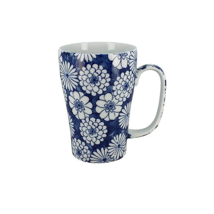 Mug à l'unité fleurs bleu