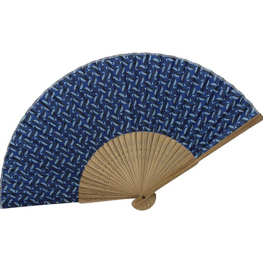 Blue fabric fan