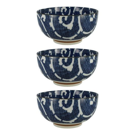 Set of 3 Japanese karakusa bowls