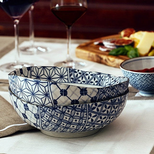 Set of 2 patchwork salad bowls