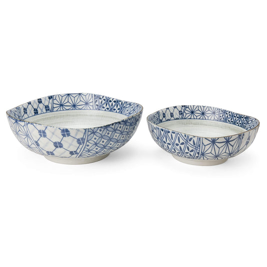 Set of 2 patchwork salad bowls