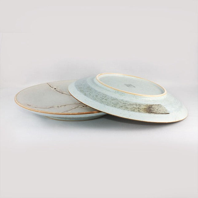 Set de 2 assiettes cerisiers bleu clair