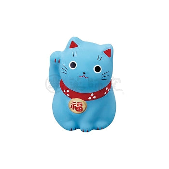 Maneki Neko bleu décoratif en format 5,5 cm.