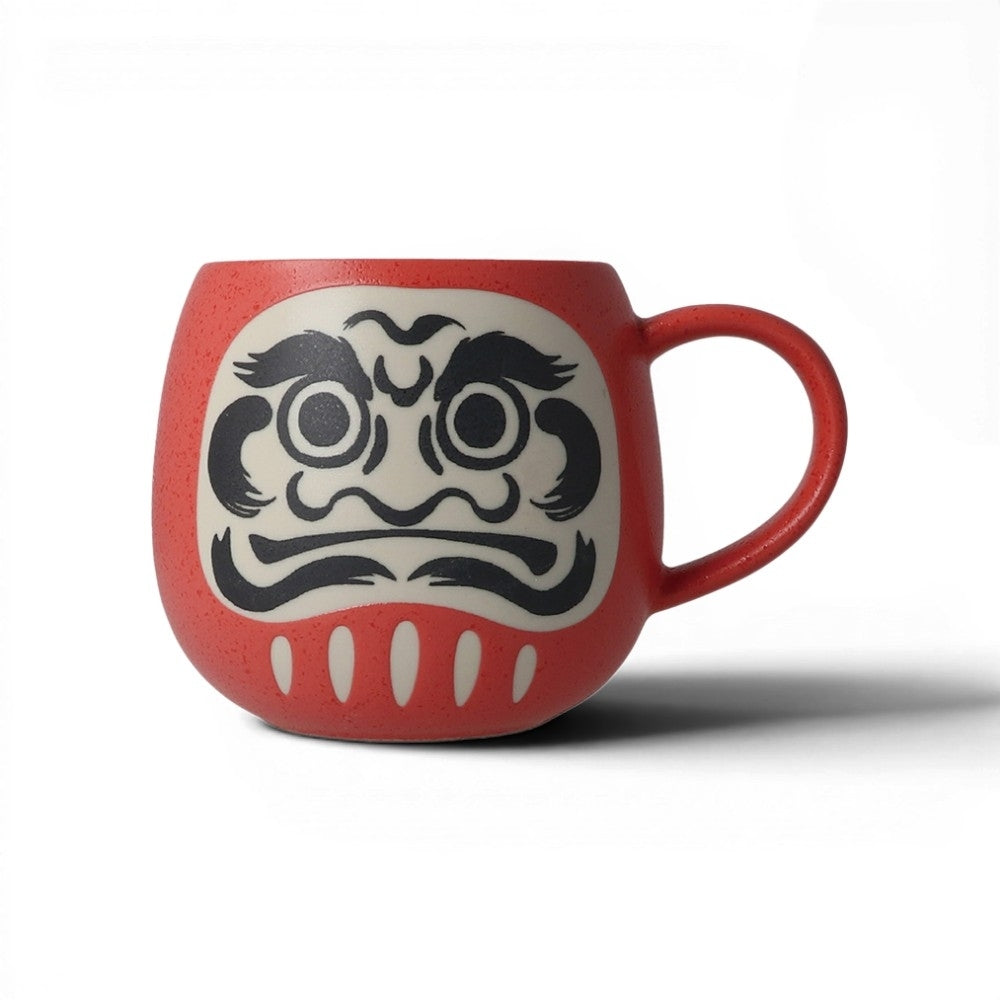 Tasse Daruma en Porcelaine 7 x 9 cm – Rouge, Jaune ou Noir - 3 modèles