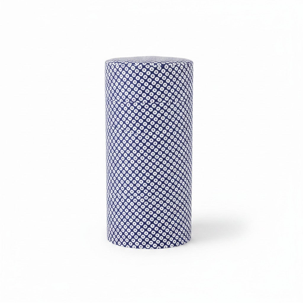 Boîte à thé japonaise Yugen lab en fer blanc avec motif à points bleus et blancs, fermeture hermétique 200g