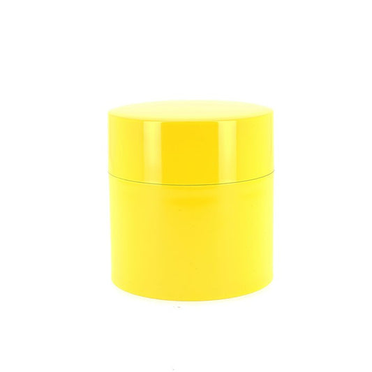Boîte à thé japonaise Yugen lab ronde de couleur jaune poussin pour conserver les arômes du thé