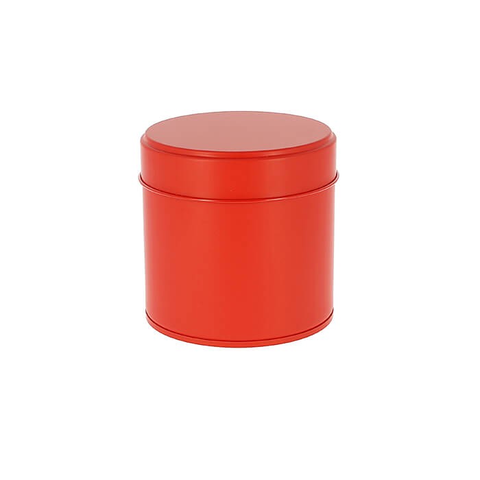 Boîte à thé Yugen lab rouge en fer blanc au design japonais épuré pour conserver les arômes