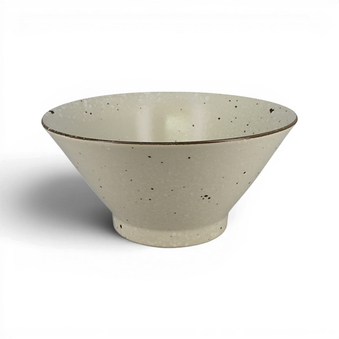 Set de deux bols à ramen Yugen lab en céramique beige mouchetée au design japonais épuré et élégant