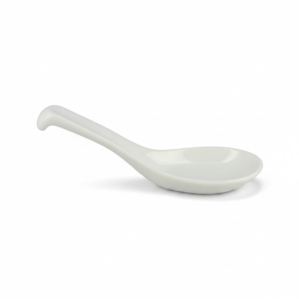 Cuillère Classic Yugen lab en porcelaine blanche au design minimaliste et finition brillante