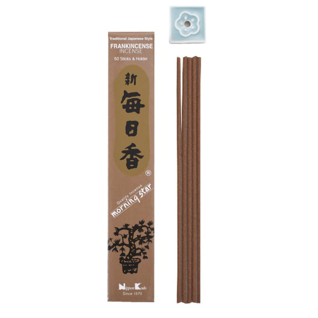 Coffret d'encens japonais Yugen lab avec bâtonnets parfum encens et petit support en céramique bleu clair