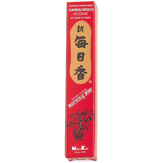 Coffret d'encens japonais Yugen lab au bois de santal dans un emballage rouge traditionnel avec 50 bâtonnets