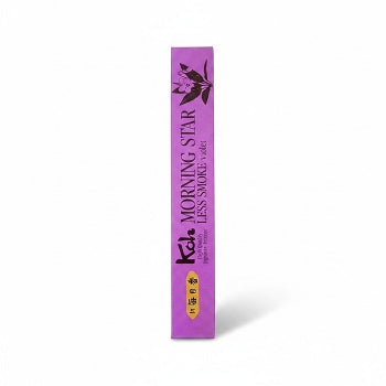 Boîte d'encens japonais Yugen lab Morning Star parfum Violette avec illustration florale sur fond violet