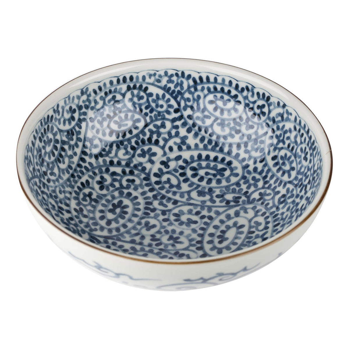 Saladier Yugen lab en céramique japonaise avec motif traditionnel bleu et blanc Tako Karakusa