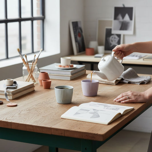 Set de 3 tasses japonaises Yugen lab en céramique cannelée aux tons pastel pour le thé ou le saké sur une table