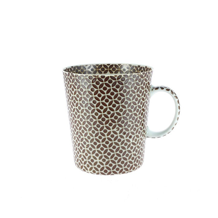 Tasse Yugen lab en porcelaine fine marron avec motif géométrique traditionnel japonais