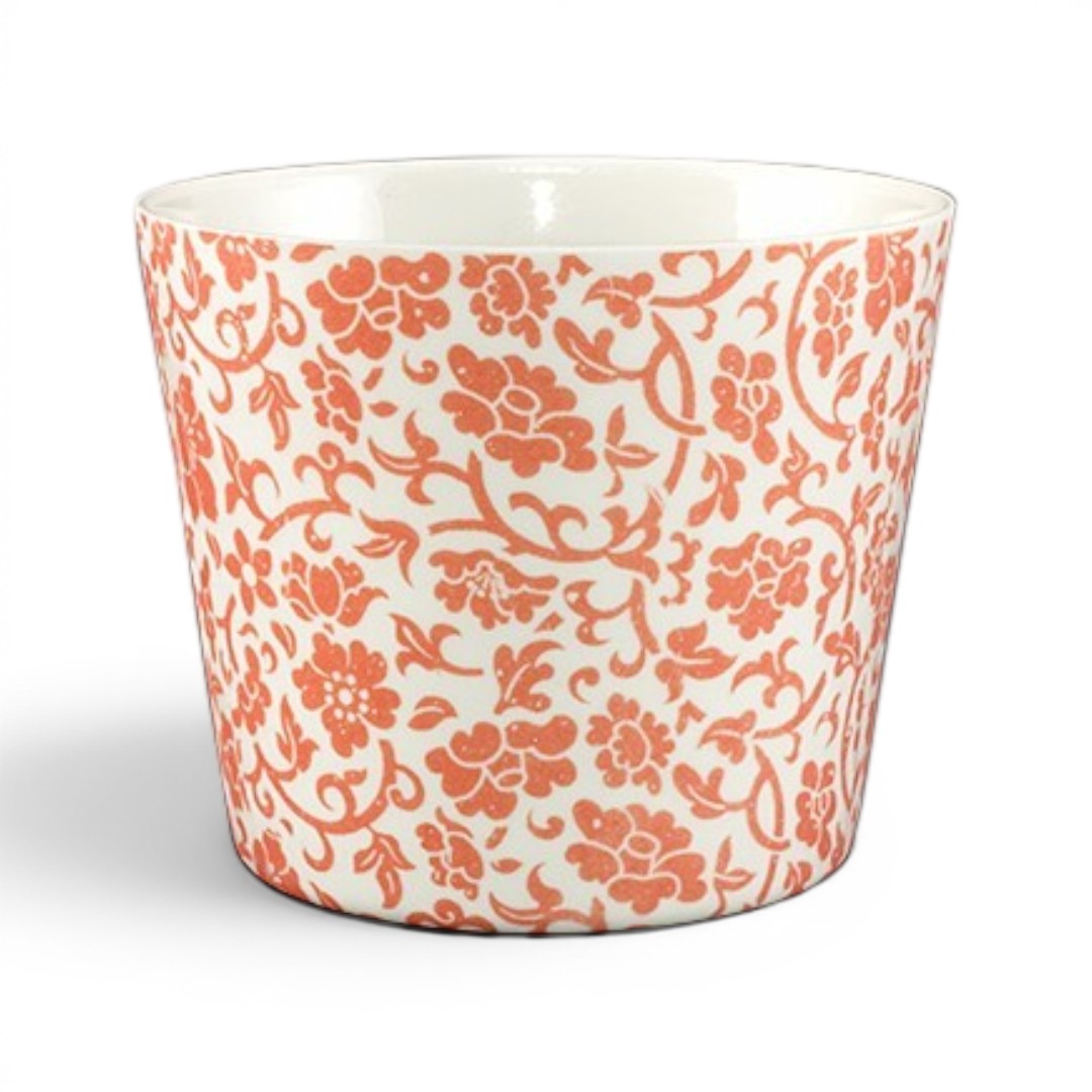 Tasse à thé Yugen lab en porcelaine fine saumon avec motif floral traditionnel japonais